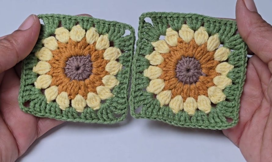Bloom with Your Hook: Crafting a Stunning Crochet Sunflower Square!