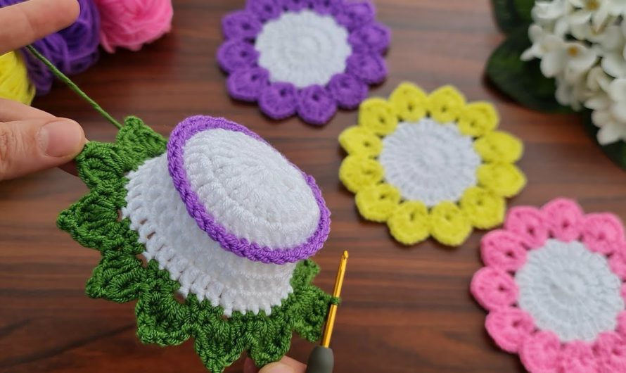 How to Make 2-in-1 Colorful Flower Coasters for Coffee Cups
