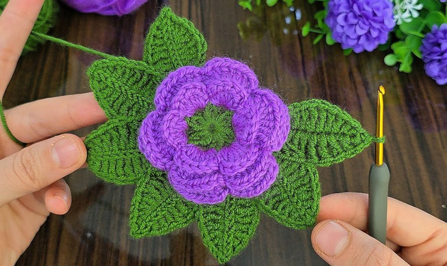 Easy Crochet Rose Flower Motif – Step-by-Step Tutorial (For Beginners)