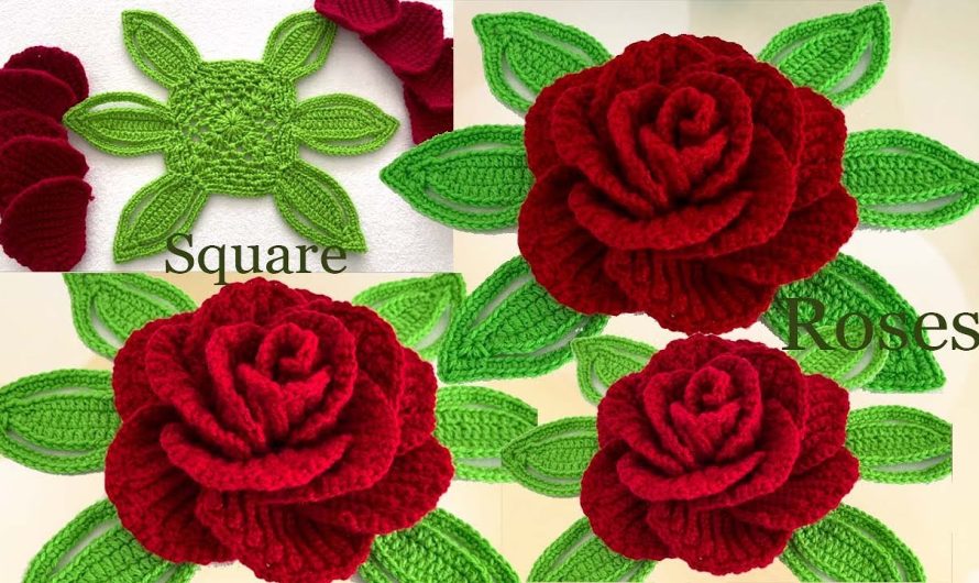 How to Make a Beautiful Home Picture with Leaves & Giant Roses – New Model Crochet Guide