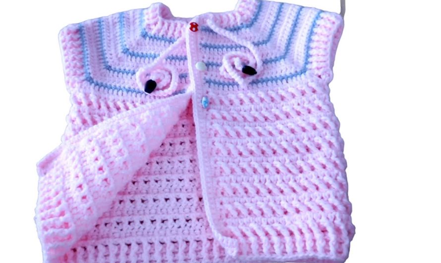 KNITTED BABY VEST (0–1 YEAR) – TOP-DOWN (From Robe/Neckline)