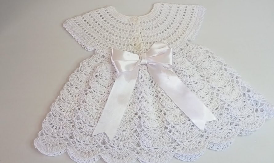 How to Make an ELEGANT Step-by-Step Crochet Dress (0-3 Months) – Simple & Easy