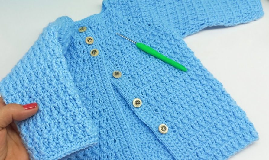 How to Make a Trendy Crochet Baby Vest / Cardigan / Blouse Sweater (Step-by-Step)