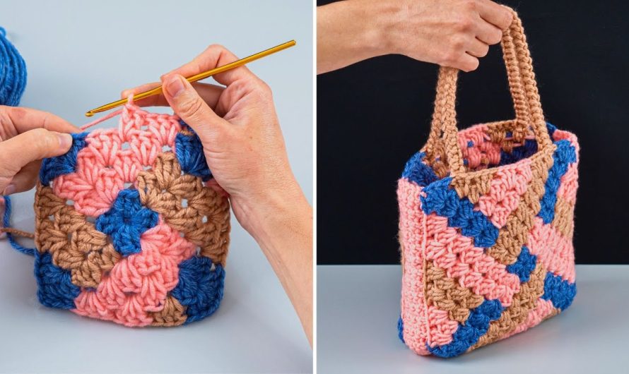 How to Make Easy Mosaic Granny Square Crochet Handbag