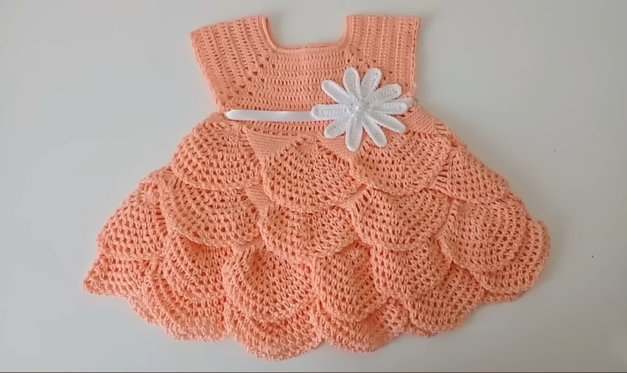 🧶 How to Crochet a Baby Dress (3–6 Months) – With Ruffles