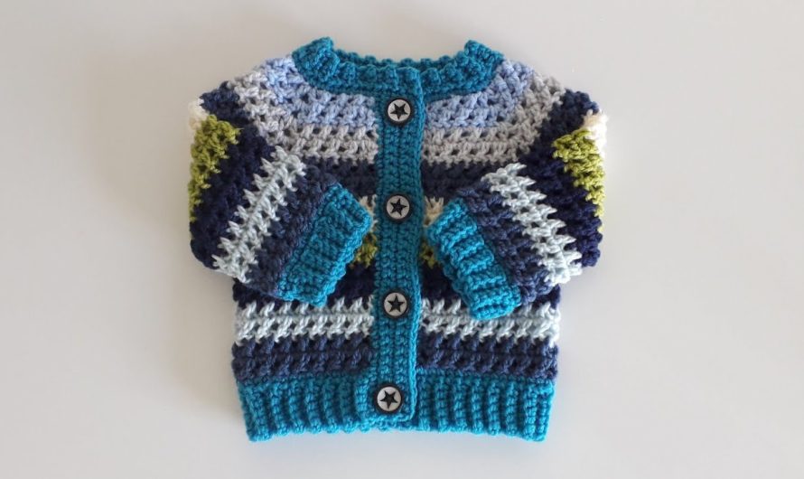 🧶 How to Crochet a Baby Cardigan “Kriss Cross”