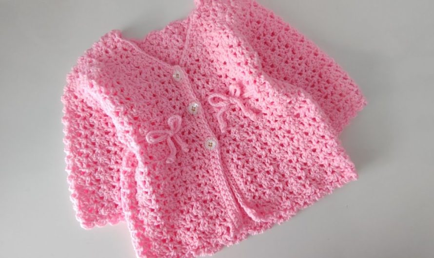 How to Crochet a Baby Girl Cardigan (0–12 Months)