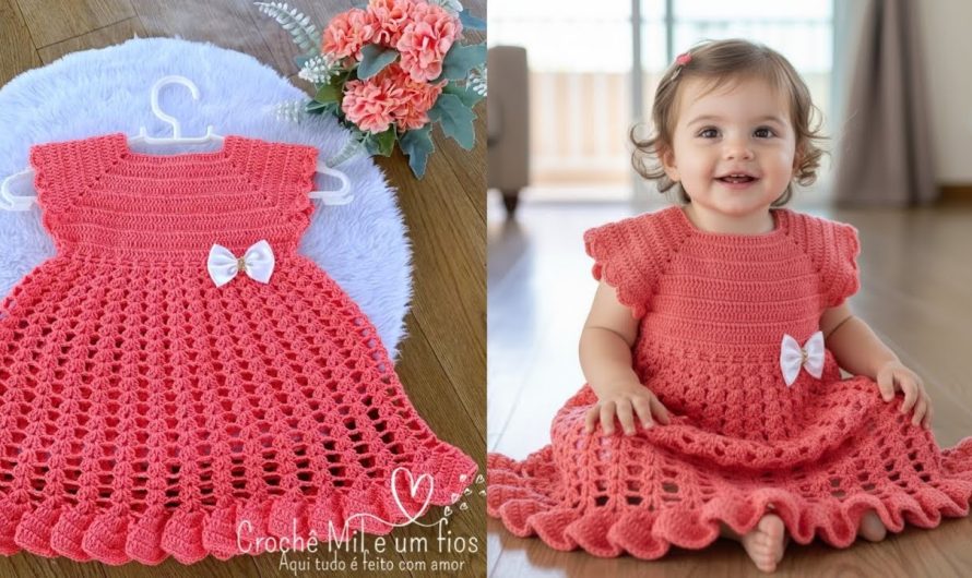 🧶 How to Make a Crochet Dress for Children (Newborn–2 Years) — Step-by-Step Tutorial