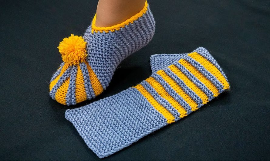🧶 How to Make Simple Knitted Slippers – A Detailed Step-by-Step Tutorial