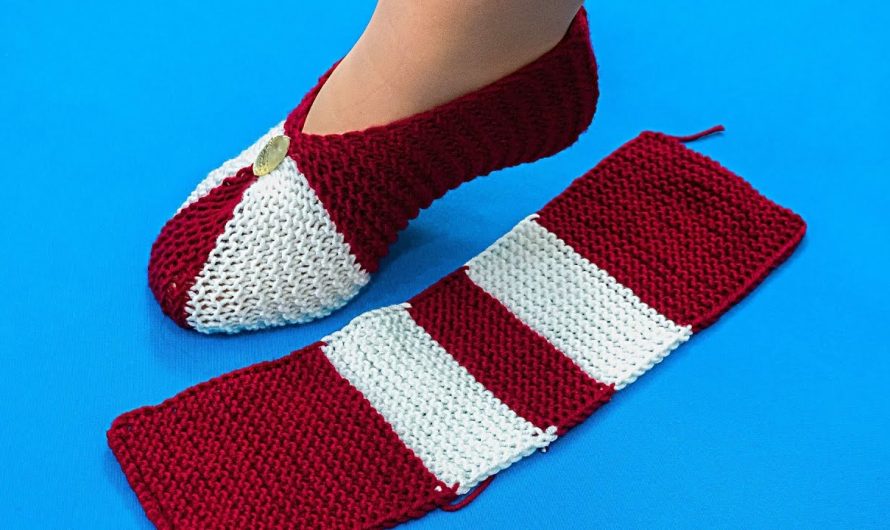 🧶 How to Make Simple Slippers on 2 Knitting Needles