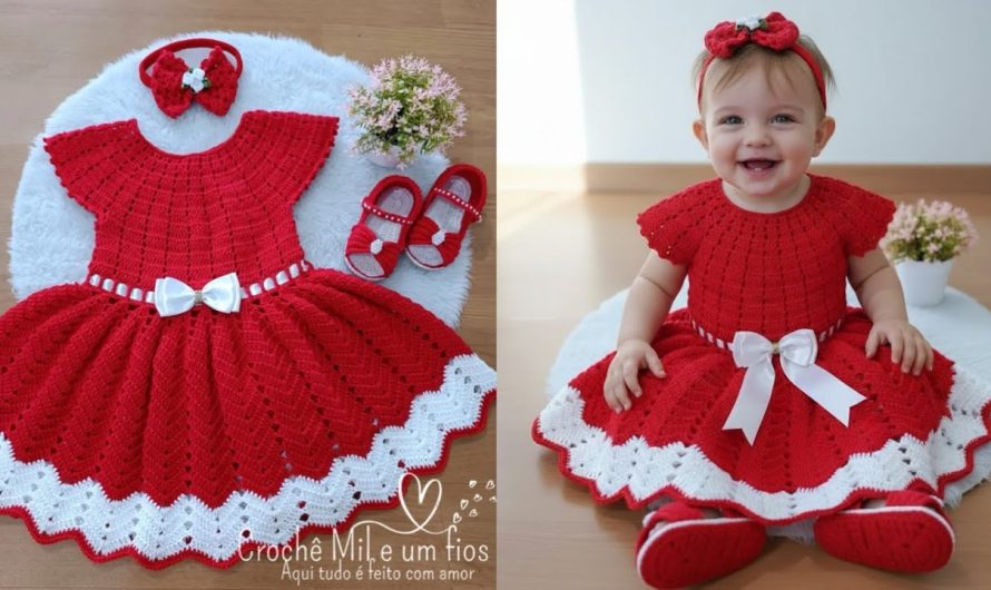 Crocheted Baby Dress Pattern (6–9 Months)