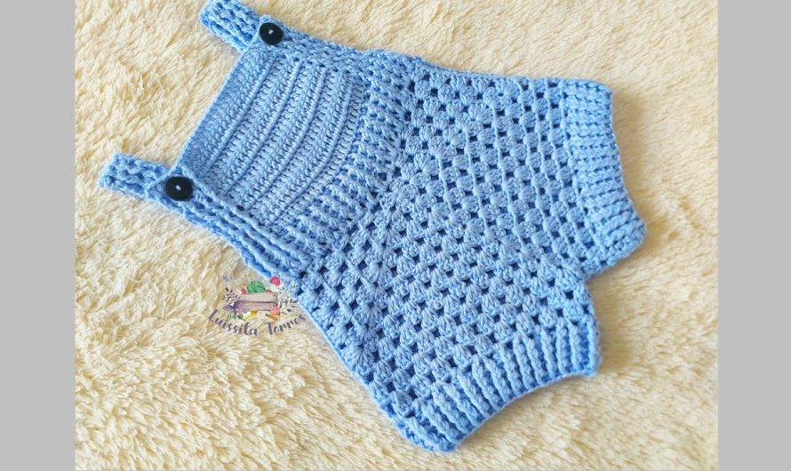 ❤️ HOW TO CROCHET A BABY OVERALL WITH TWO GRANNY SQUARES