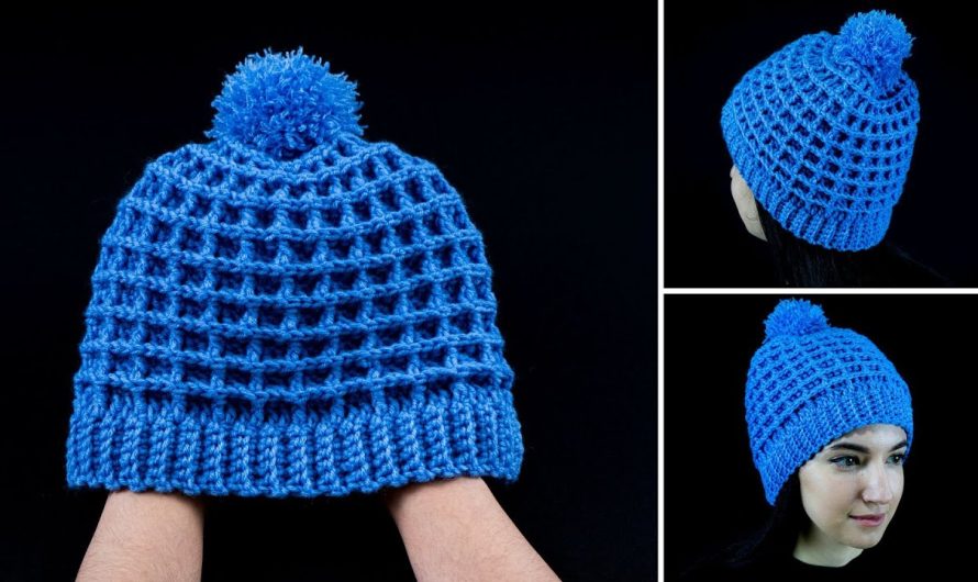 🧶 How to Easily & Quickly Crochet a Waffle-Stitch Hat (Beginner Friendly!)