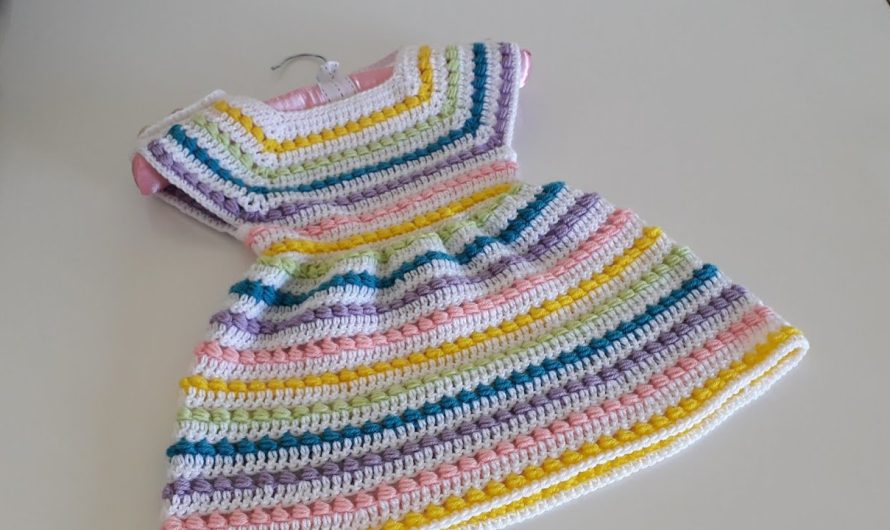 🌈 How to Crochet a Beaded Rainbow Dress for a Girl