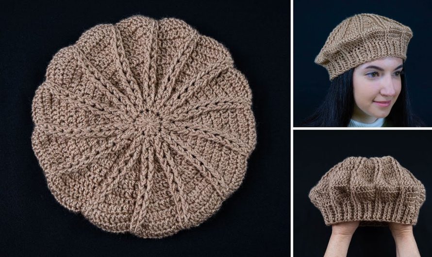 🧶 How to Make an Easy Crochet Beret Hat — Detailed Step-by-Step Tutorial