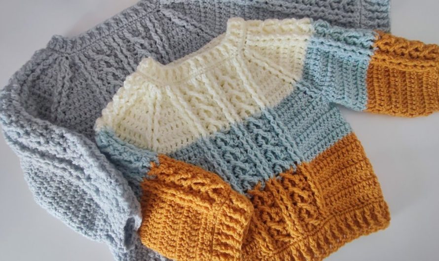 🧶 How to Crochet a Pullover with Cables (Sizes 1–5 Years)