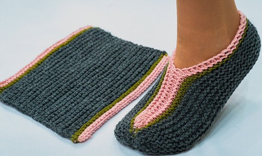 🧶 How to Make Slippers on Two Knitting Needles (No Seam on the Sole)