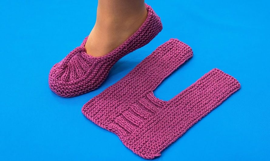 🧶 How to Make Knitted Slippers with an Elastic Band