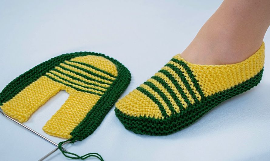 How to Make Beautiful Slippers on 2 Knitting Needles